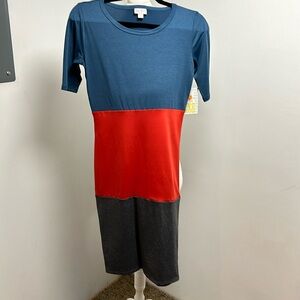 Blue red and gray dress NWT